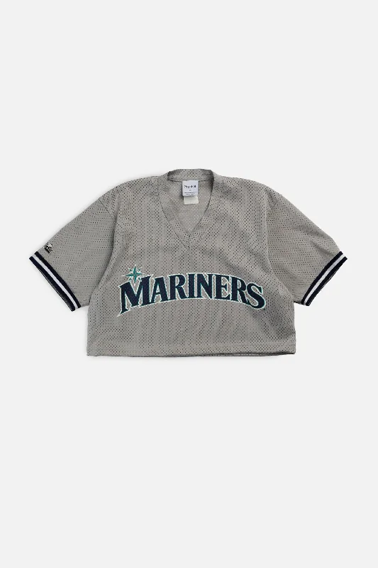 Rework Crop Seattle Mariners MLB Jersey - L Trendy Women’s Hoodies