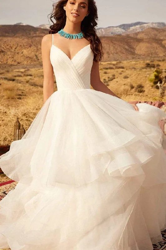 A-line Off-the-shoulder Wedding Dress With Tulle Lace Elegant Wedding Dress Set