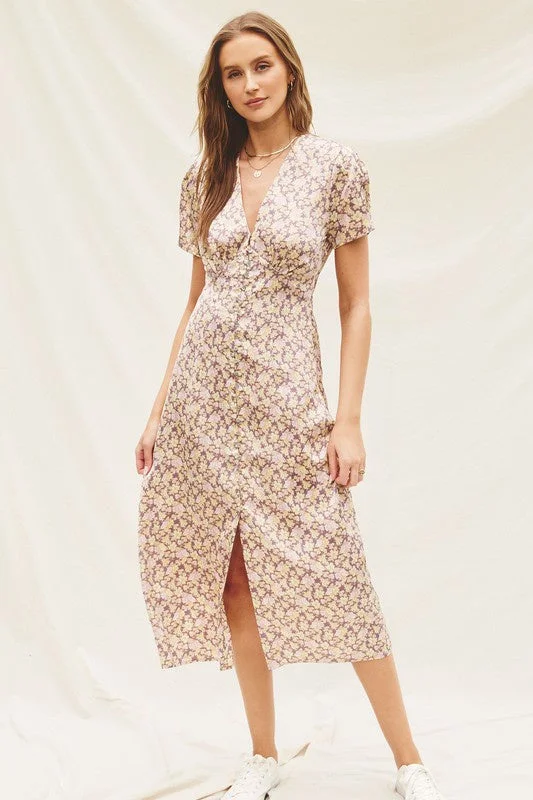 Nimbus Short Sleeve Button Midi Dress Party midi dresses