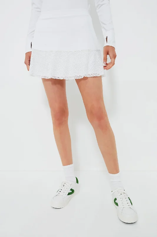 Ceramic White Eyelet Skort Fashionable unclassified skirts