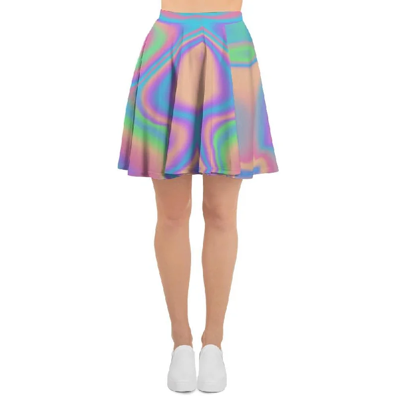 Holographic Trippy Women's Skirt Metallic unclassified skirts