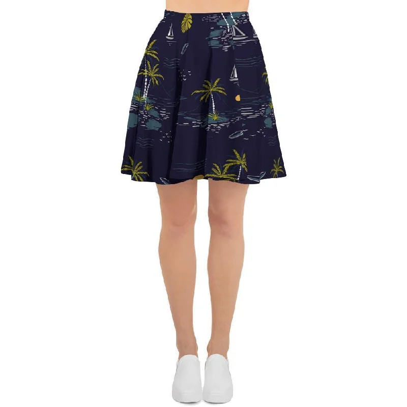 Island Palm Tree Hawaiian Print Women's Skirt Street style unclassified skirts