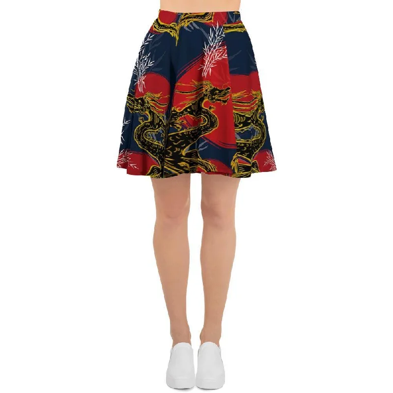 Janpanese Dragon Print Women's Skirt A-line unclassified skirts