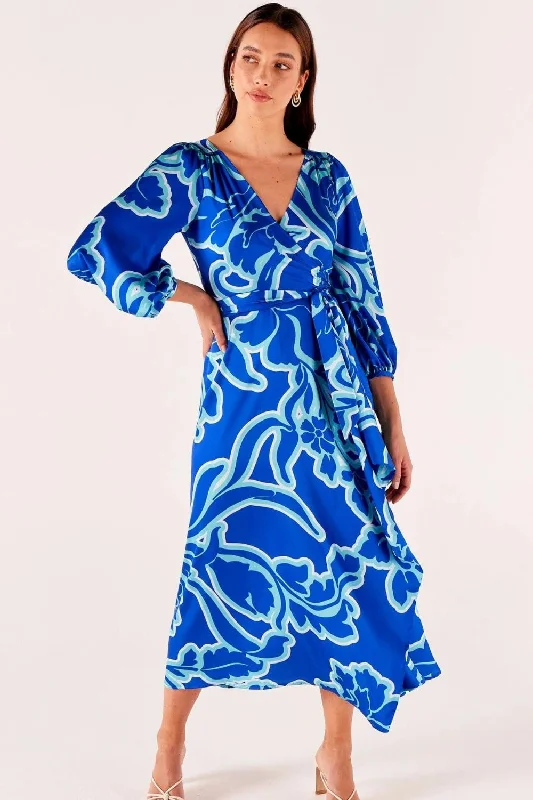 Ethereal Wrap Dress | Azure Blue Floral ASOS floral dresses