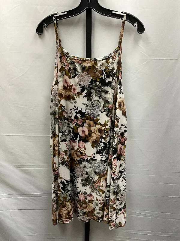 Floral Print Dress Casual Short Vibe, Size 3x Chiffon floral dresses