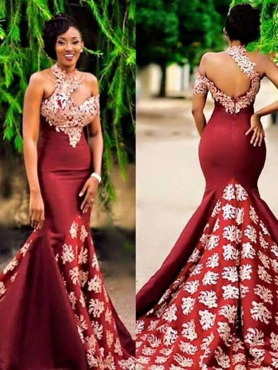 Beautiful Prom Dresses One Shoulder Mermaid Burgundy Chic Prom Dress JKL1022 Earthy tone unclassified dresses