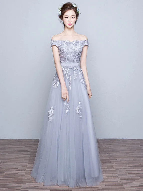 Chic Prom Dresses Off-the-shoulder Floor-length Prom Dress/Evening Dress JKL075 Soft fabric unclassified dresses