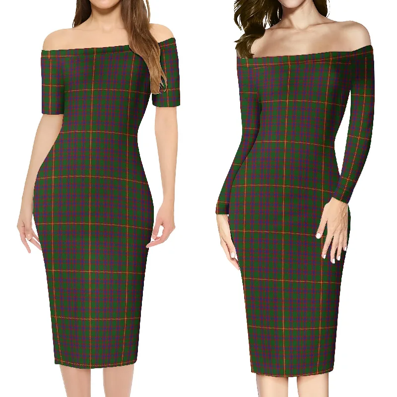 Hall Tartan Off Shoulder Lady Dress Sleeveless unclassified dresses