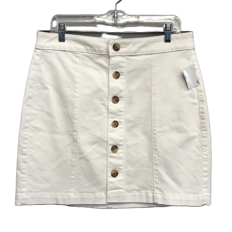 White Skirt Mini & Short By Loft, Size: 8 High-Waisted Mini Skirt