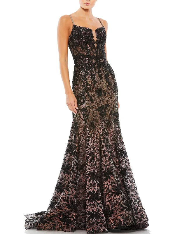 Womens Lace Long Evening Dress Soft Maxi Dress