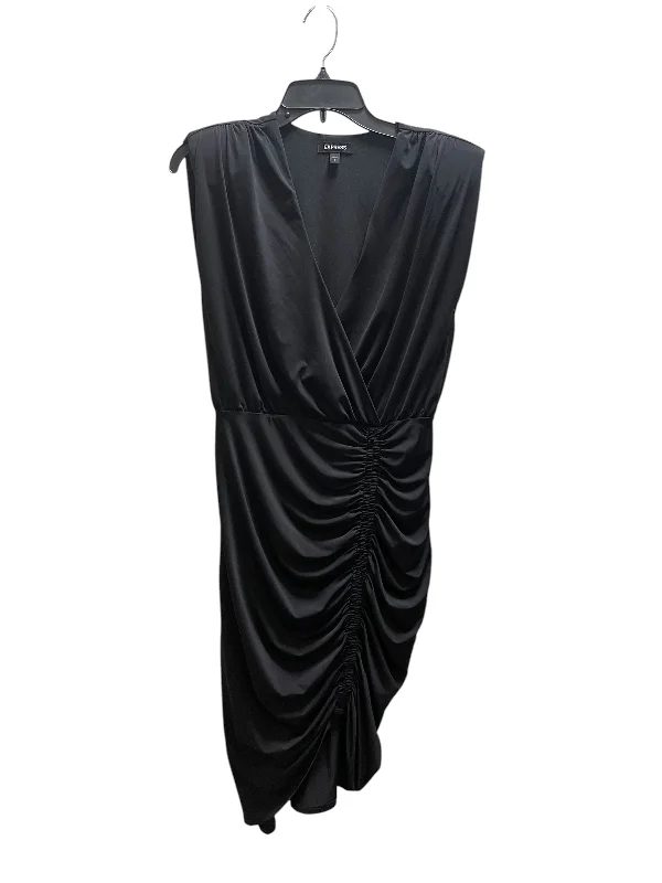 Dress Party Midi By Express In Black, Size: S Pleated Satin Skirt