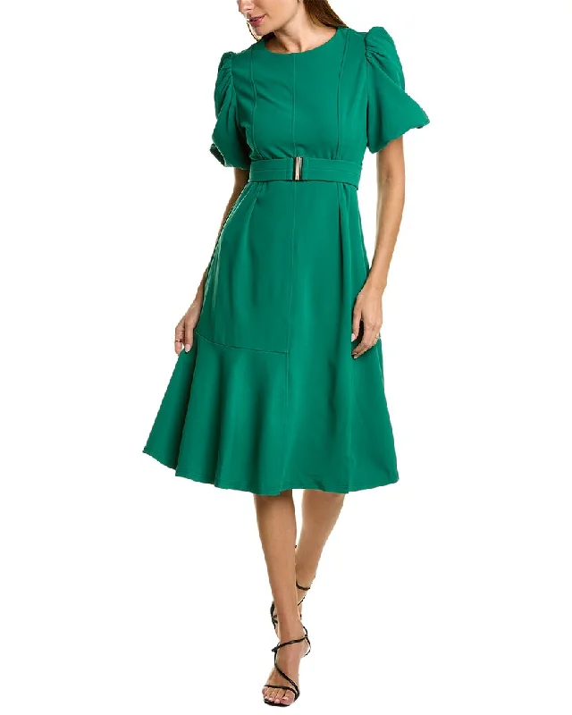 Gracia Bell Sleeve Midi Dress Button Midi Skirt