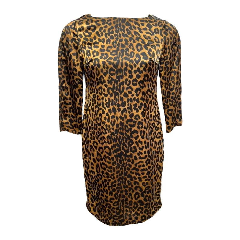 Leopard Dress Casual Midi By Jones New York In Animal Print, Size: 6 Elegant Satin Skirt