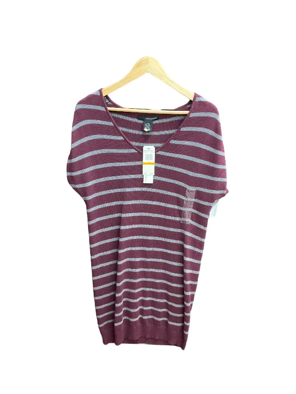 Dress Sweater By Calvin Klein O In Burgundy, Size: Medium Midi Sweater Dress