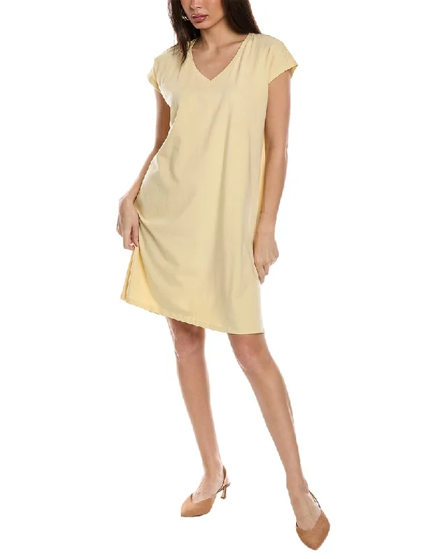 EILEEN FISHER V-Neck T-Shirt Dress Linen Shirt Dress