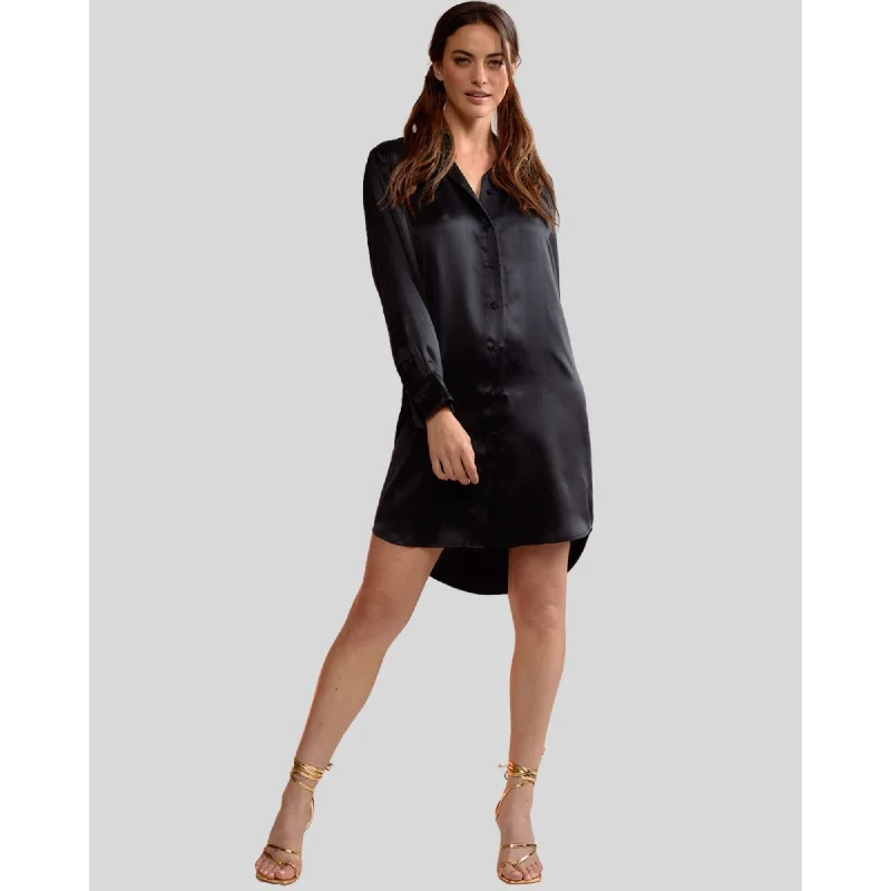 SILK CHARMEUSE SHIRT DRESS Light Shirt Dress